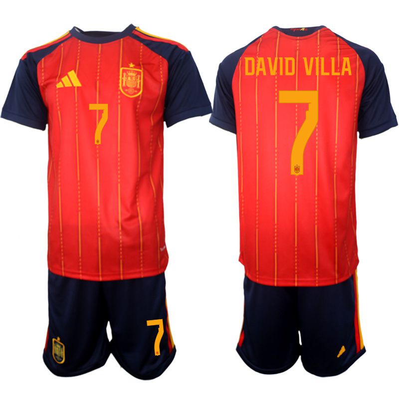 Men 2026 World Cup National Team Spain home red #7 Soccer Jersey